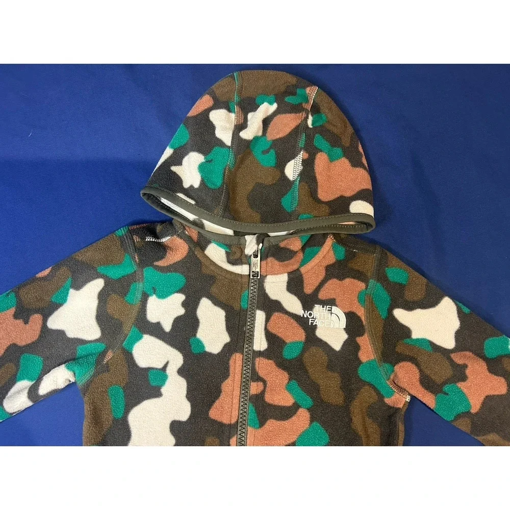The north face baby camouflage jacket size 6-12 months Fleece‎ Coat Green Brown